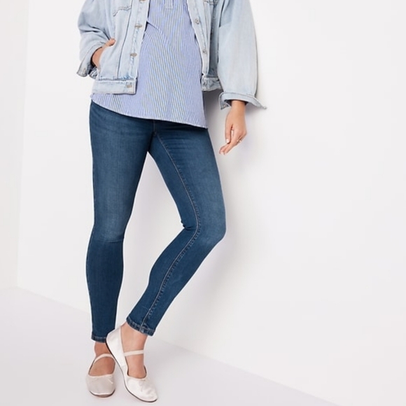 Old Navy: Maternity Premium Full-Panel Rockstar Super Skinny Jeans,Sz:16/29"insm - Picture 1 of 13
